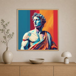 Wallity Pintura Decorativa en Lienzo Enmarcada 80 x 80 cm Multicolor